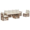 vidaXL Tuinbankenset 7 pcs Beige poly rattan