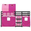 vidaXL Stapelbed met gordijnen 80x200 cm grenenhout roze