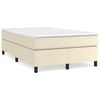 vidaXL Boxspring met matras kunstleer cr&egrave;mekleurig 120x200 cm
