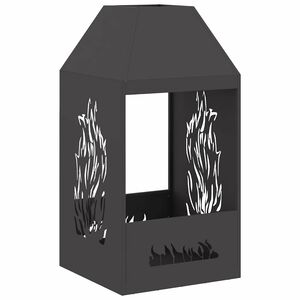 vidaXL Vuurkom Zwart 50 x 50 x 100 cm weervast staal