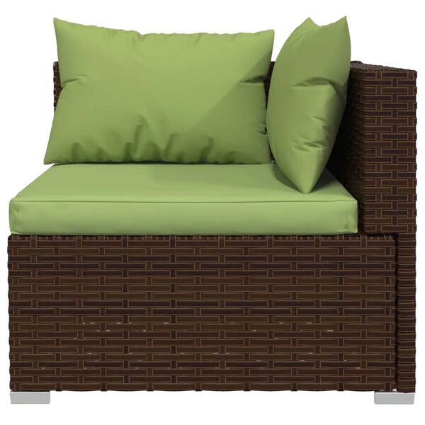 vidaXL 11-delige Loungeset met kussens poly rattan bruin