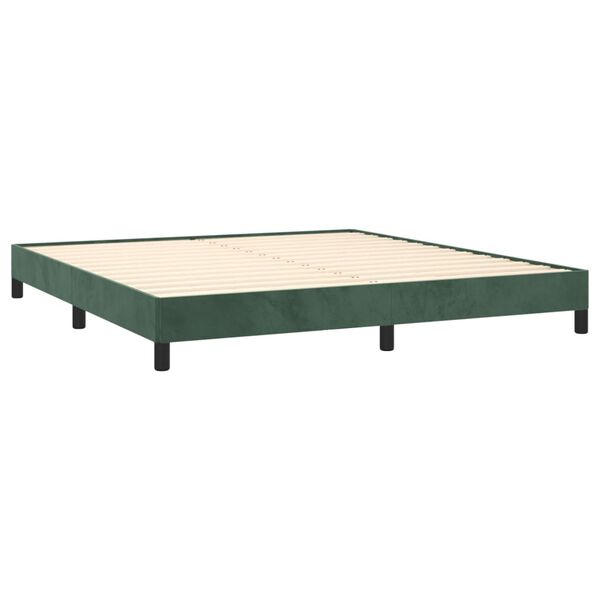 vidaXL Bedframe zonder matras 180x200 cm fluweel donkergroen