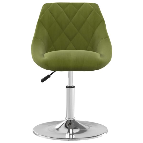 vidaXL Eetkamerstoelen draaibaar 2 st fluweel lichtgroen