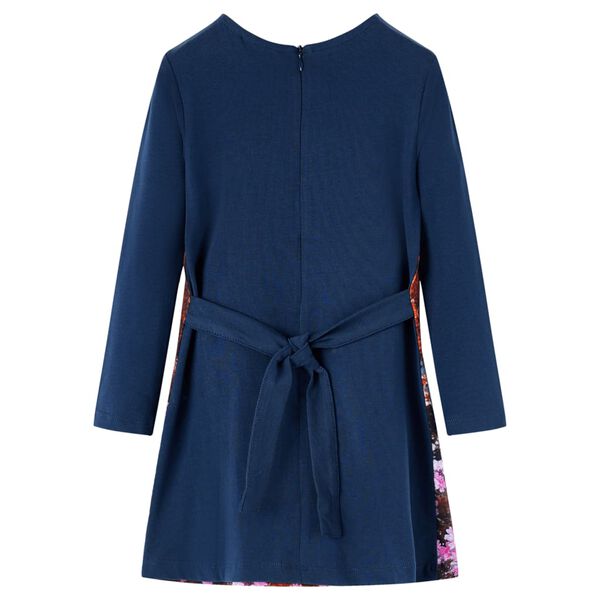 Kinderjurk met lange mouwen 140 marineblauw