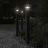 vidaXL Buitenvloerlampen 3 st met stopcontact 110 cm aluminium zwart