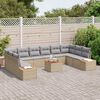 vidaXL Tuinbankenset met kussen 10 pcs Beige en Licht Grijs Polyrattan