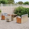 vidaXL Tuin Sofa Set met kussen 8 pcs beige en lichtgrijs