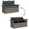 vidaXL Tuin Sofa Set met kussen met opslag 5 pcs Grijs Poly Rattan