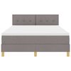 vidaXL Boxspringbed met kussen met hoofdeinde Taupe 160 x 200 cm Stof