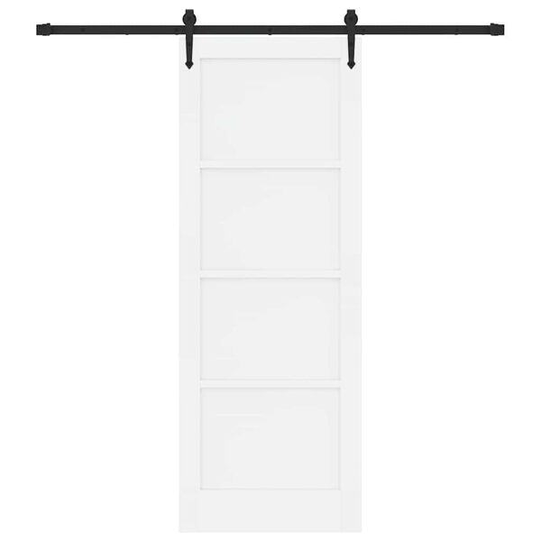 vidaXL Schuifdeur ORKDAL Wit en zwart 78 x 211 cm Massief grenenhout