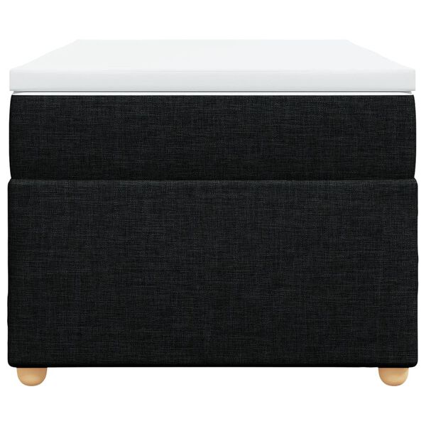 vidaXL Boxspring met matras stof zwart 90x200 cm