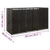 vidaXL Containerberging driedubbel 207x80x117 cm poly rattan zwart