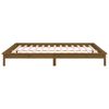 vidaXL Bedframe LED massief hout honingbruin 140x190 cm