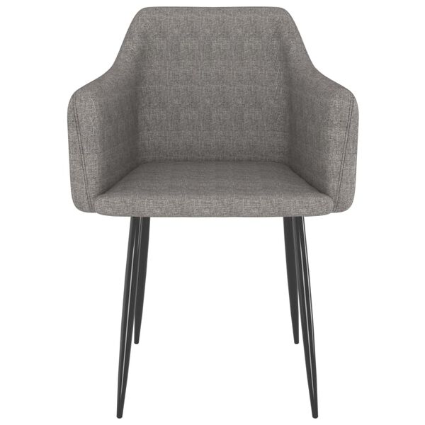 vidaXL Eetkamerstoelen 2 st stof lichtgrijs