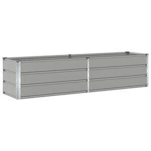 vidaXL Plantenbak Lichtgrijs 195 x 50 x 45 cm Gegalvaniseerd staal