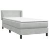 vidaXL Boxspring met matras fluweel lichtgrijs 90x220 cm