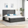 vidaXL Ottoman bed met matrassen 180x200cm stof donkergrijs