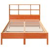 vidaXL Bed met boekenkast zonder matras grenenhout wasbruin 135x190 cm