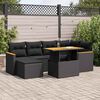 vidaXL 7-delige Loungeset met kussens poly rattan acacia zwart