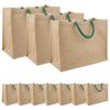 vidaXL Jute handtassen 10 Natuurlijk en Groen 42 x 33 x 19 cm