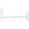 vidaXL Bedframe met hoofd- en voeteneinde metaal wit 100x190 cm