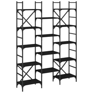 vidaXL Boekenkast 127,5x28,5x172,5 cm bewerkt hout zwart