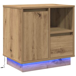 vidaXL Nachtkastje Artisan Eiken 50 x 34,5 x 50 cm. Bewerkt hout