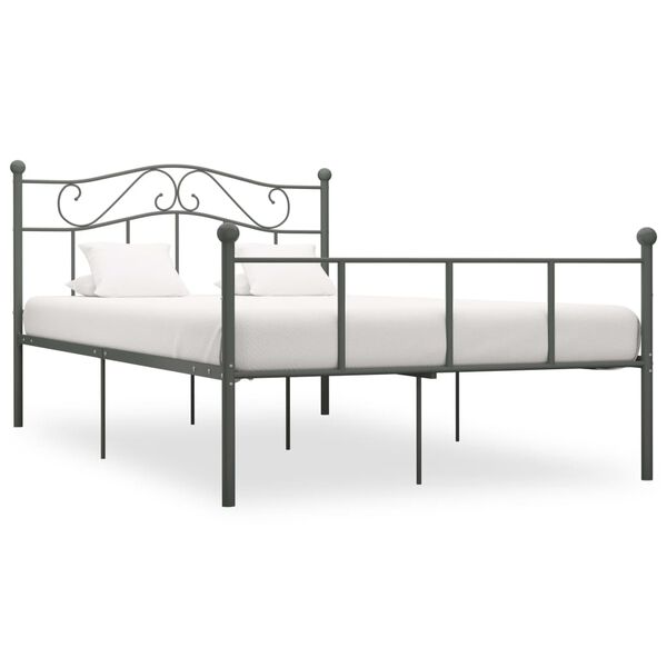 vidaXL Bedframe metaal grijs 160x200 cm