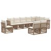 vidaXL Tuinbankenset 10 pcs Beige poly rattan