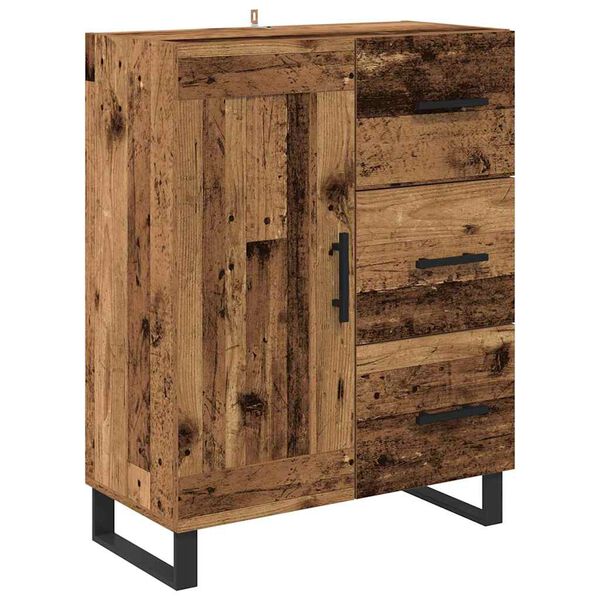 vidaXL Dressoir Oud Hout 69,5 x 34 x 90 cm Gemonteerd hout en ijzer