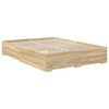 vidaXL Bedframe met hoofdeinde Sonoma Eiken 140 x 200 cm Bewerkt hout