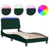vidaXL Bedframe met LED zonder matras fluweel donkergroen 90x200 cm