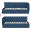 vidaXL Hoekbedframe met hoofdeinde Blauw 100 cm x 200 cm Fluweel