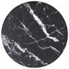 vidaXL Tafelblad &Oslash;30x0,8 cm gehard glas met marmerontwerp zwart