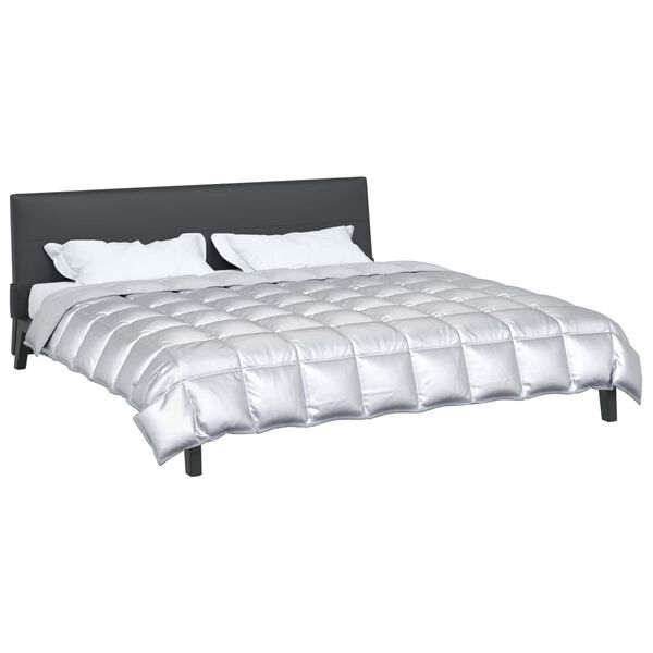 vidaXL Winter Dekbed Zilver 200 x 220 cm Satijn en Microfiber
