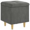 vidaXL Opslagottoman met kussen Donkergrijs 40 x 40 x 45 cm Fluweel