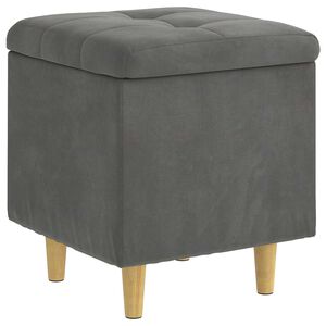 vidaXL Opslagottoman met kussen Donkergrijs 40 x 40 x 45 cm Fluweel