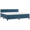 vidaXL Boxspring met matras fluweel donkerblauw 200x200 cm
