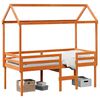vidaXL Hoogslaper met dak massief grenenhout wasbruin 90x190 cm