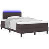 vidaXL Boxspring bed met matras met LED Donkerbruin 120 x 200 cm Stof