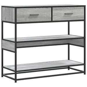 vidaXL Wandtafel 90x35x80 cm bewerkt hout grijs sonoma eikenkleurig
