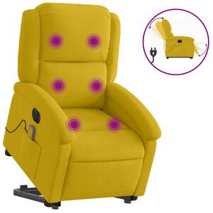 vidaXL Sta-op-massagestoel elektrisch verstelbaar fluweel geel