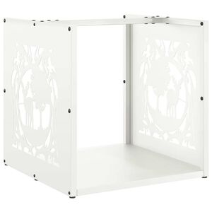 vidaXL Brandhoutrek 40x40x40 cm koudgewalst staal wit