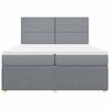 vidaXL Boxspring met matras stof lichtgrijs 200x200 cm