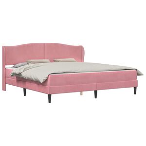vidaXL Bedframe met hoofdeinde Roze 200 x 200 cm Fluweel