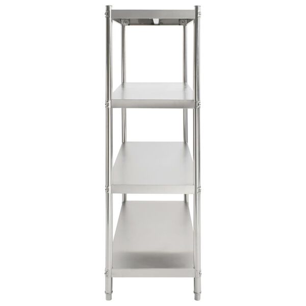 vidaXL Keukenrek 4-laags 100x50x155 cm roestvrij staal