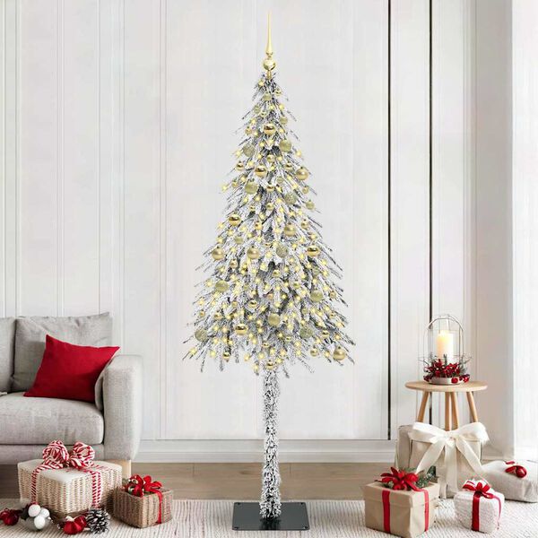 vidaXL Kerstboom met 300 LED met standaard Wit 210 cm PE en staal