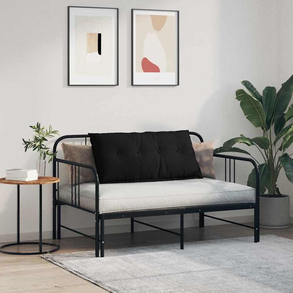 vidaXL Rugkussen Zwart 100 x 50 cm Microvezel Stof