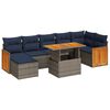 vidaXL 8-delige Loungeset met kussens poly rattan acacia bruin