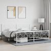 vidaXL Bedframe met hoofd- en voeteneinde metaal wit 193x203 cm